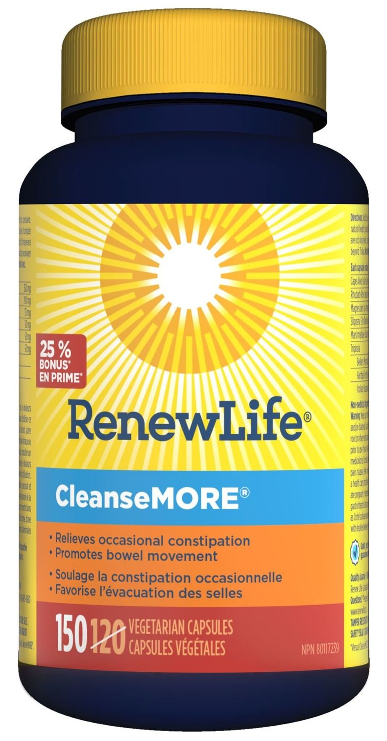 RENEWLIFE CLEANSEMORE (FORMERLY ADVANCED NATURALS COLON THERAPY) 150 (BONUS BOTTLE) CAPSULES