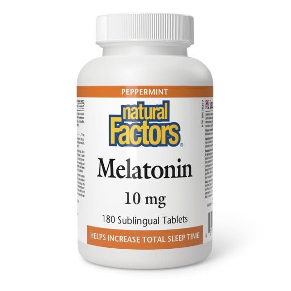 NATURAL FACTORS MELATONIN 10MG 180 PEPPERMINT SUBLINGUAL TABS