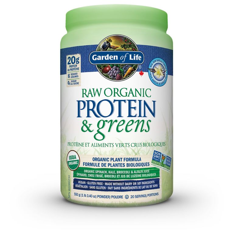GARDEN OF LIFE RAW ORGANIC PROTEIN &amp; GREENS VANILLA 550G