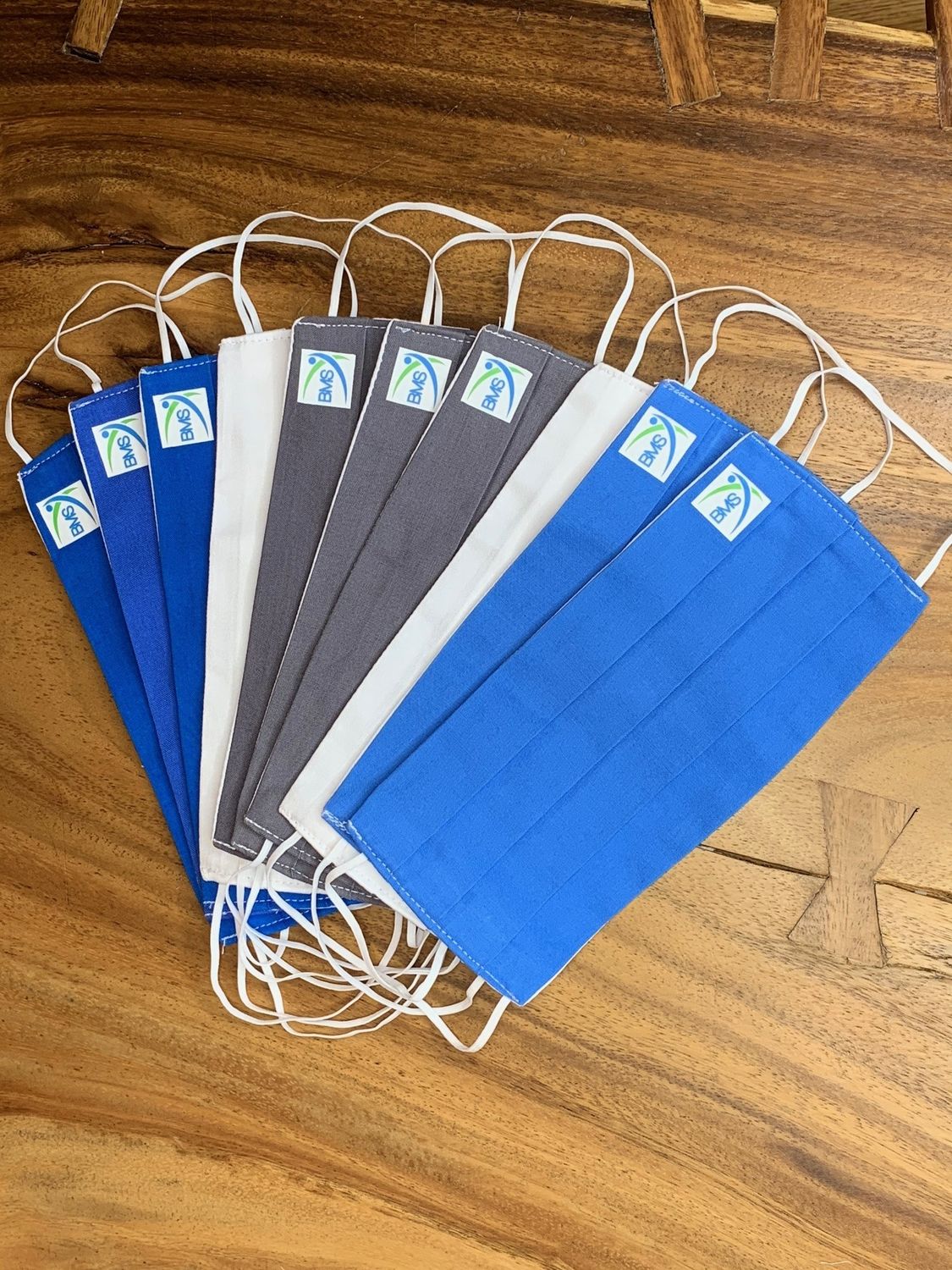 REUSABLE COTTON MASK (GREY/BLUE) 2 LAYER