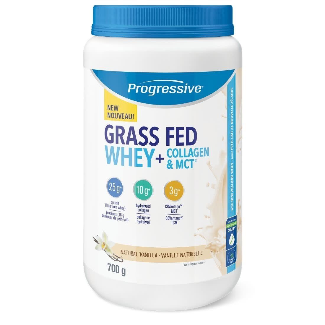 PROGRESSIVE GRASS FED WHEY + COLLAGEN &amp; MCT - VANILLA 700G