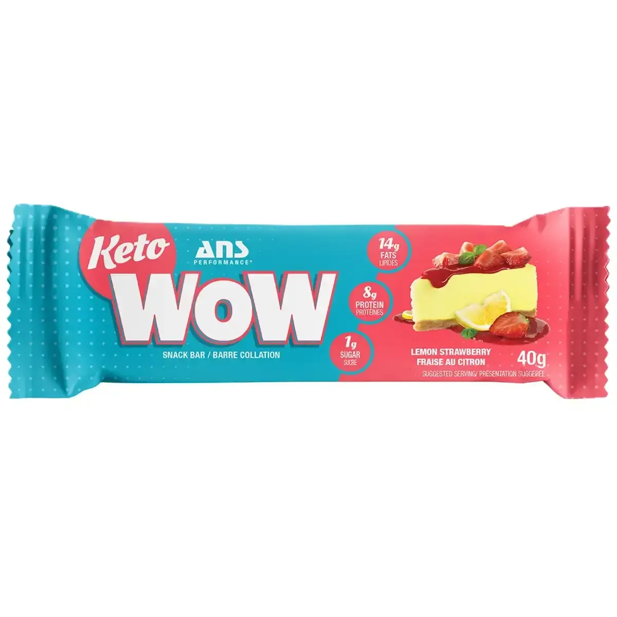 ANS KETO WOW LEMON STRAWBERRY CHESSECAKE BAR 40G