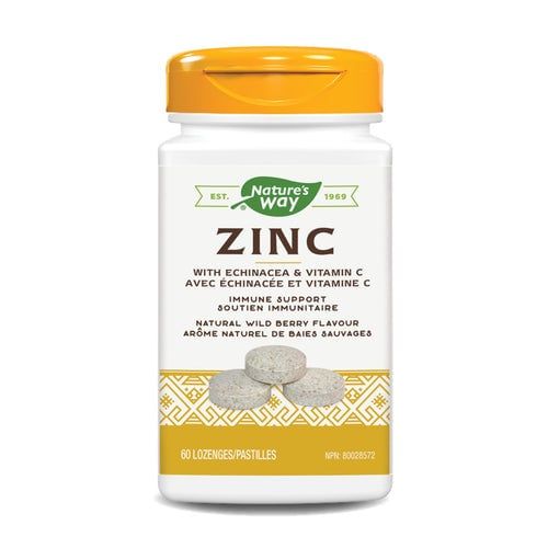 NATURE'S WAY ZINC LOZENGES WITH ECHINACEA &amp; VIT C 60 LOZENGES