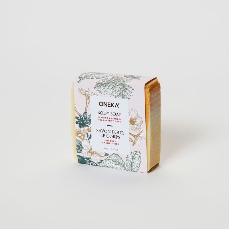ONEKA EVENING PRIMROSE &amp; RASPBERRY SOAP BAR 140GR