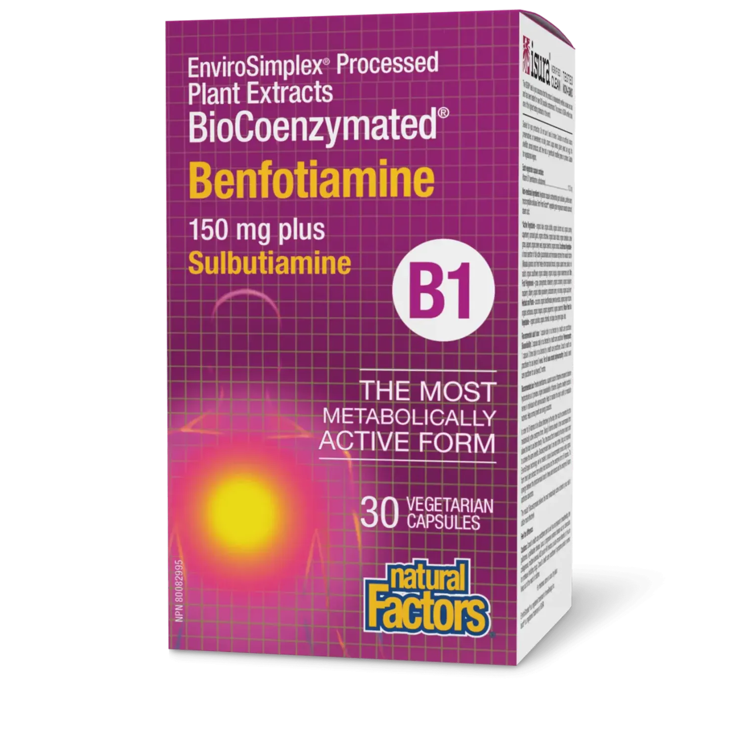 NATURAL FACTORS BIOCOEN BENFOTIAMINE B1 150MG +THIAMINE 30VCAPS