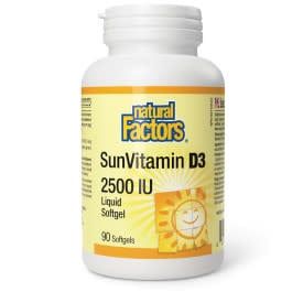 NATURAL FACTORS VITAMIN D3 2500 IU 90 SOFTGELS