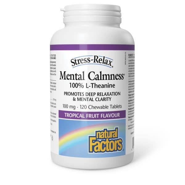 NATURAL FACTORS MENTAL CALM L-THEANINE 100MG 120 CHEWABLES