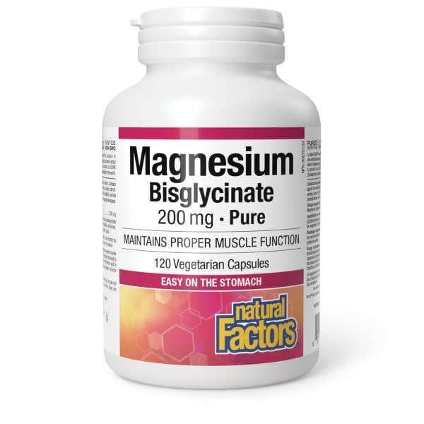 NATURAL FACTORS MAGNESIUM BISGLYCINATE PURE 200MG 120 VCAPS
