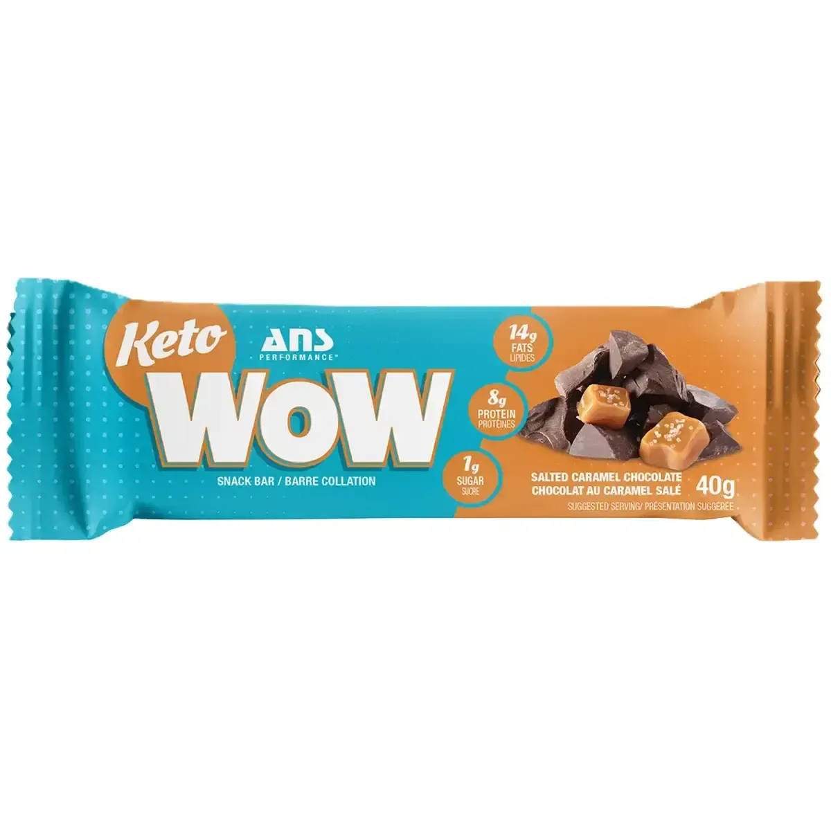 ANS KETO WOW SALTED CARAMEL CHOCOLATE BAR 40G