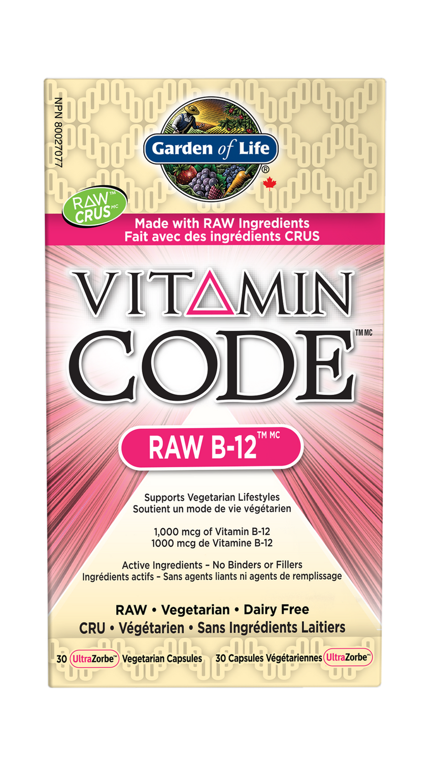 GARDEN OF LIFE RAW VITAMIN B12 1000MCG 30 VCAPS