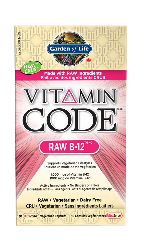 GARDEN OF LIFE RAW VITAMIN B12 1000MCG 30 VCAPS