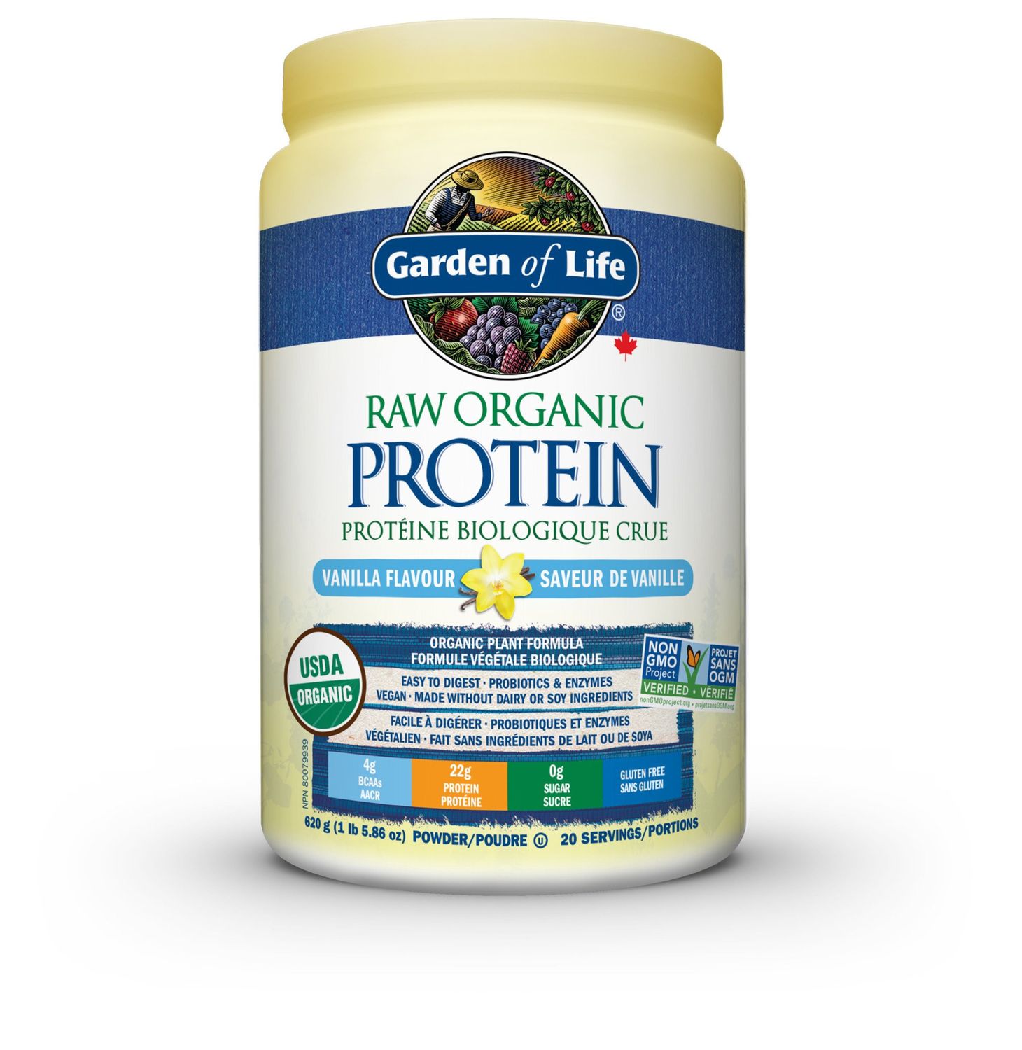 GARDEN OF LIFE RAW ORGANIC PROTEIN VANILLA 620G