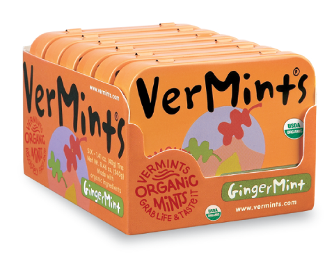 VERMINTS ORGANIC MINTS GINGER MINTS  40G