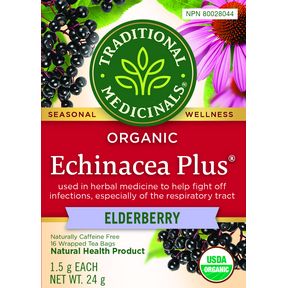 TRADITIONAL MEDICINALS ECHINACEA PLUS ELDERBERRY 16 BAGS TRADITIONAL MEDICINALS ECHINACEA PLUS ELDERBERRY 16 BAGS