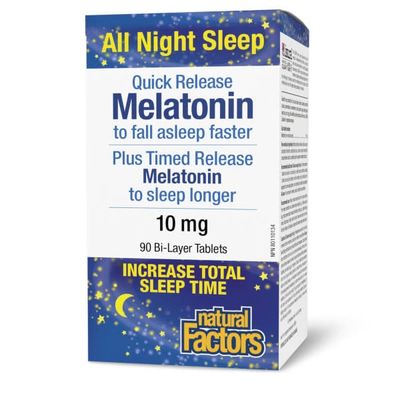 NATURAL FACTORS MELATONIN 10MG TIMED RELEASE 90 TABS NATURAL FACTORS MELATONIN 10MG TIMED RELEASE 90 TABS