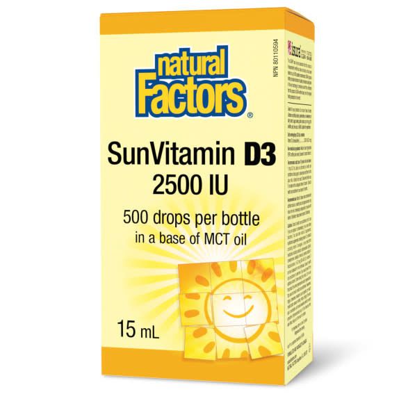 NATURAL FACTORS SUNVITAMIN D3 2500IU DROPS 15ML
