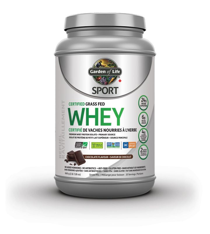 GARDEN OF LIFE SPORT CERTIFIED GRASS FED WHEY CHOCOLATE 672g