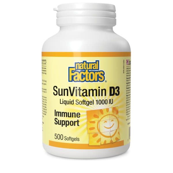 NATURAL FACTORS VITAMIN D3 1000IU 500 SOFTGELS