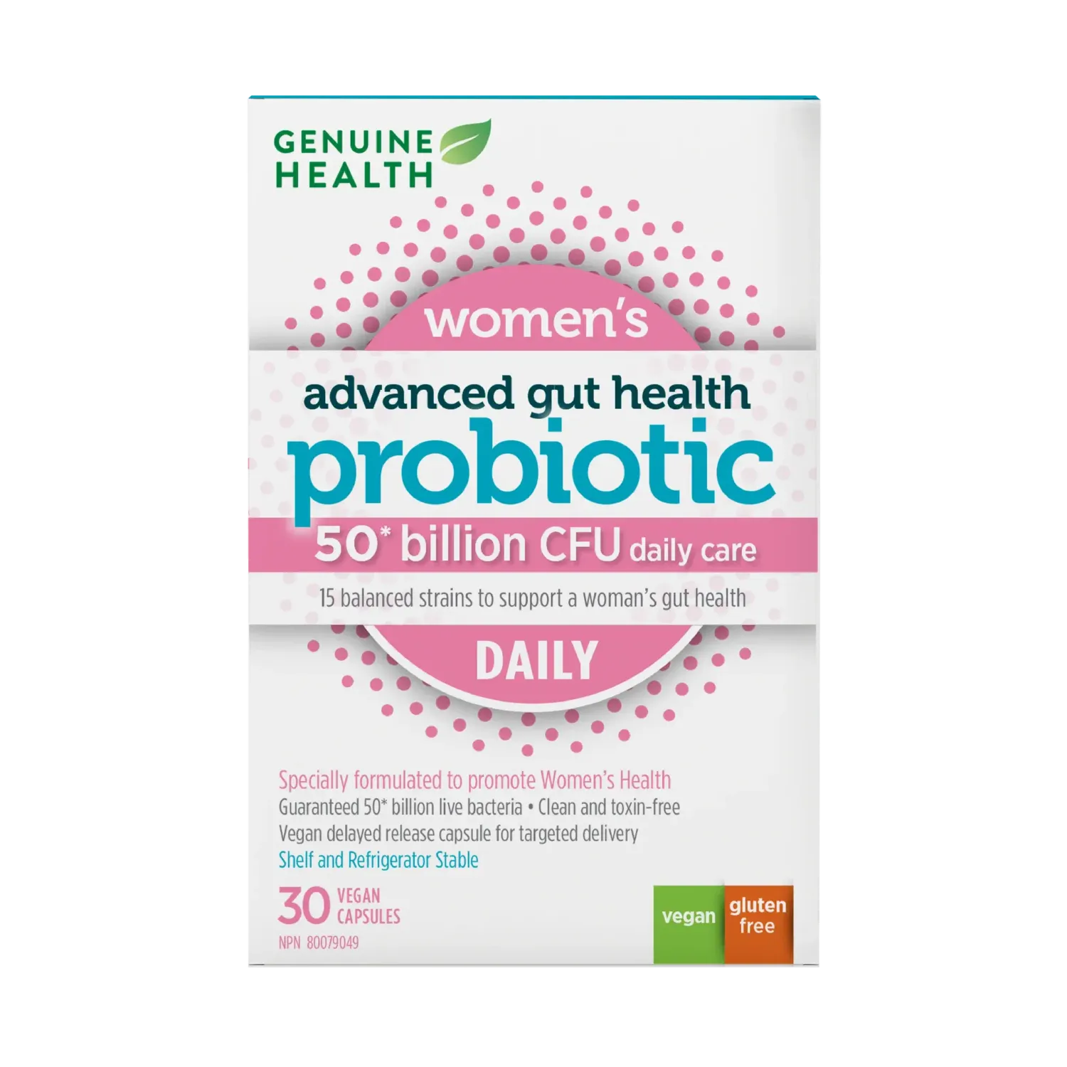 GENUINE HEALTH ADVANCED GUT HEALTH PROBIOTIC WOMEN'S DAILY 50 BILLION CFU 30 CAPS
