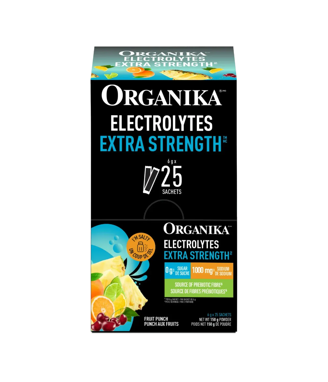 ORGANIKA ELECTROLYTES EXTRA STRENGTH - FRUIT PUNCH 6G X 25