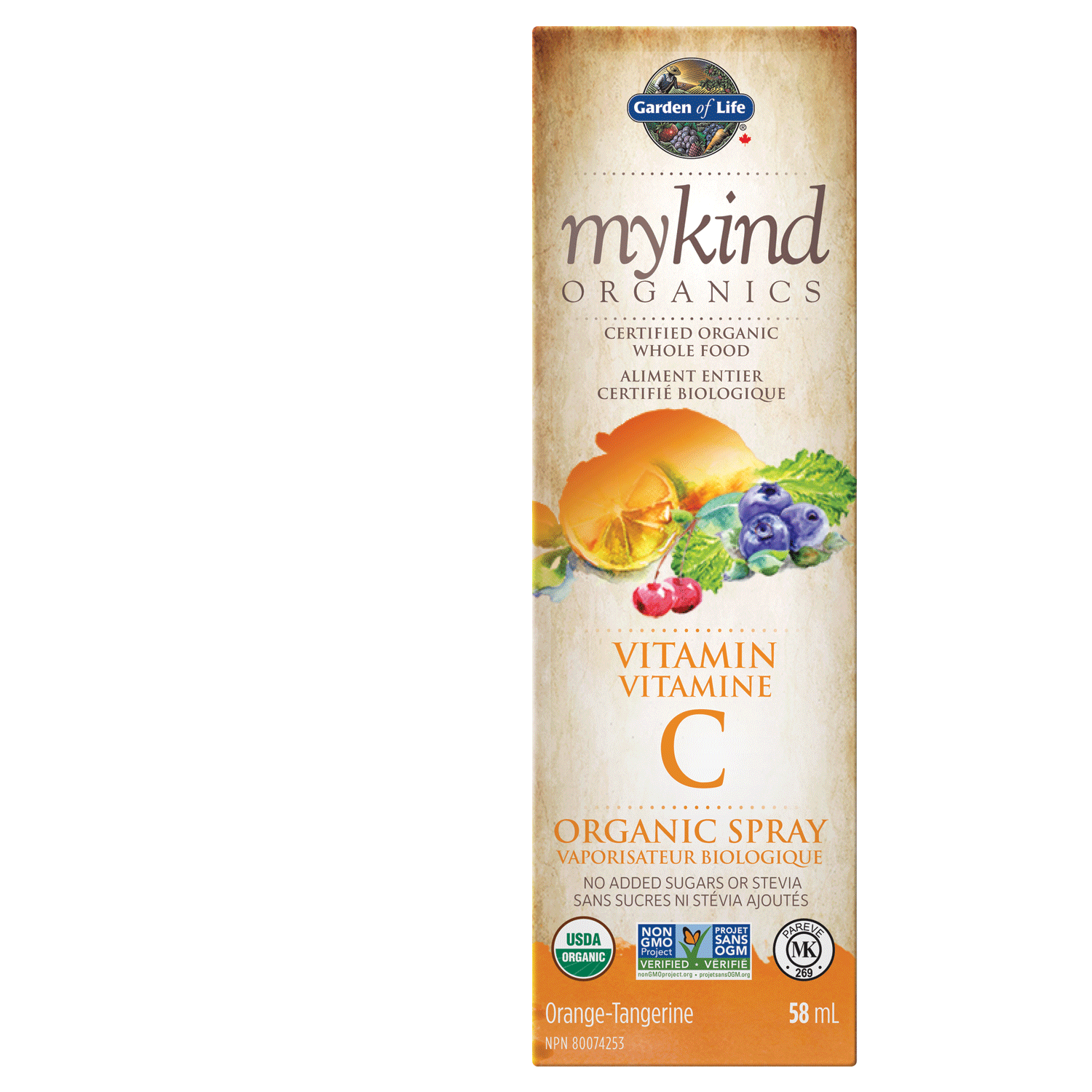 GARDEN OF LIFE MYKIND ORGANICS VITAMIN C ORGANIC SPRAY ORANGE TANGERINE 50ML