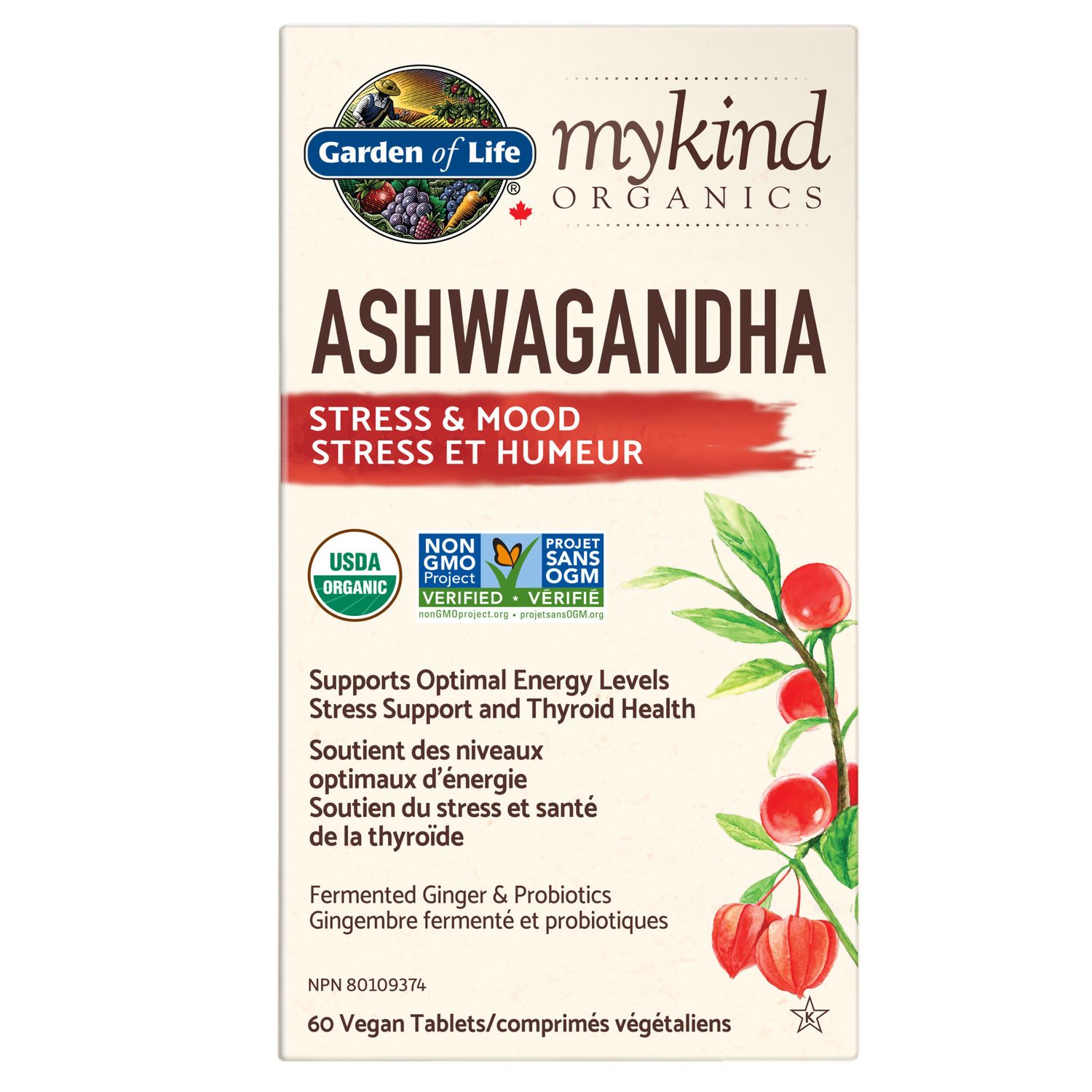 GARDEN OF LIFE MYKIND ORGANICS ASHWAGANDHA 60CT TABLET