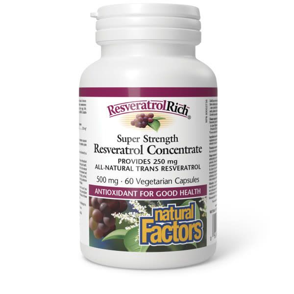 NATURAL FACTORS SUPER STRG RESVERATROL CONC 500MG 60 VCAPS
