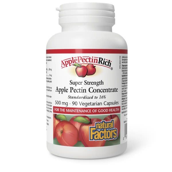 NATURAL FACTORS APPLE PECTIN RICH 500MG 90VEG CAPS
