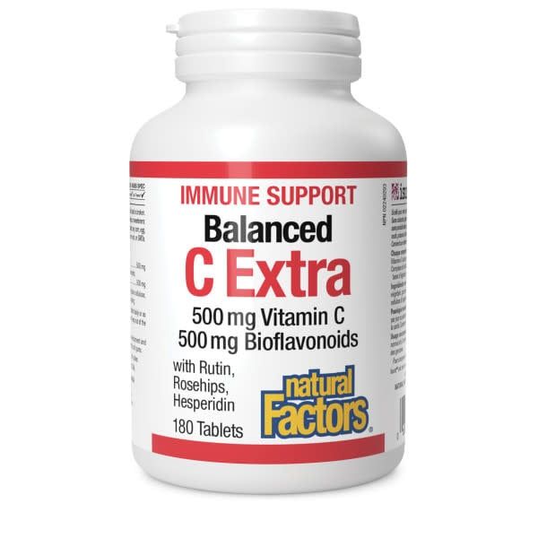 NATURAL FACTORS BALANCED C EXTRA 500MG VITAMIN C 500MG BIOFLAVONOIDS 180 TABS