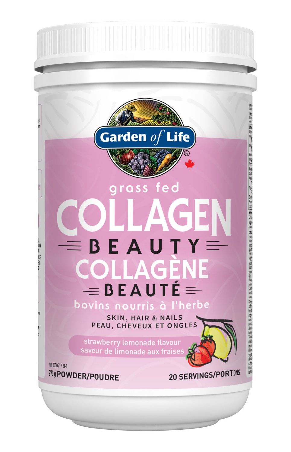 GARDEN OF LIFE GRASS FED COLLAGEN BEAUTY STRAWBERRY LEMONADE 270G