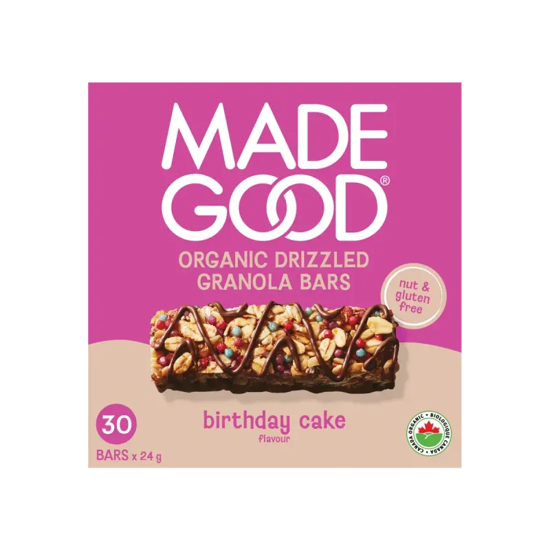 MADE GOOD ORGANIC DRIZZLED GRANOLA BAR -BIRTHDAY CAKE  (5 BARS/24G)