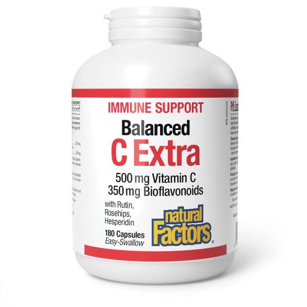 NATURAL FACTORS BALANCED C EXTRA 500MG VITAMIN C 350MG BIOFLAVONOIDS 180 CAPS