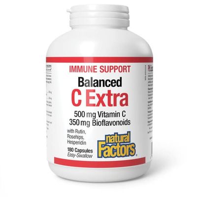 NATURAL FACTORS BALANCED C EXTRA 500MG VITAMIN C 350MG BIOFLAVONOIDS 180 CAPS NATURAL FACTORS BALANCED C EXTRA 500MG VITAMIN C 350MG BIOFLAVONOIDS 180 CAPS