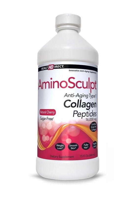 HEALTH DIRECT AMINO SCULPT COLLAGEN PEPTIDES TART CHERRY (SUGAR FREE) 443ML