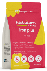 HERBALAND GUMMIES IRON PLUS (RASPBERRY LEMON) 90 GUMMIES