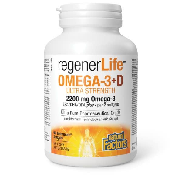 NATURAL FACTORS REGENERLIFE OMEGA 3+D ULT STRENGTH 90 SOFTGELS