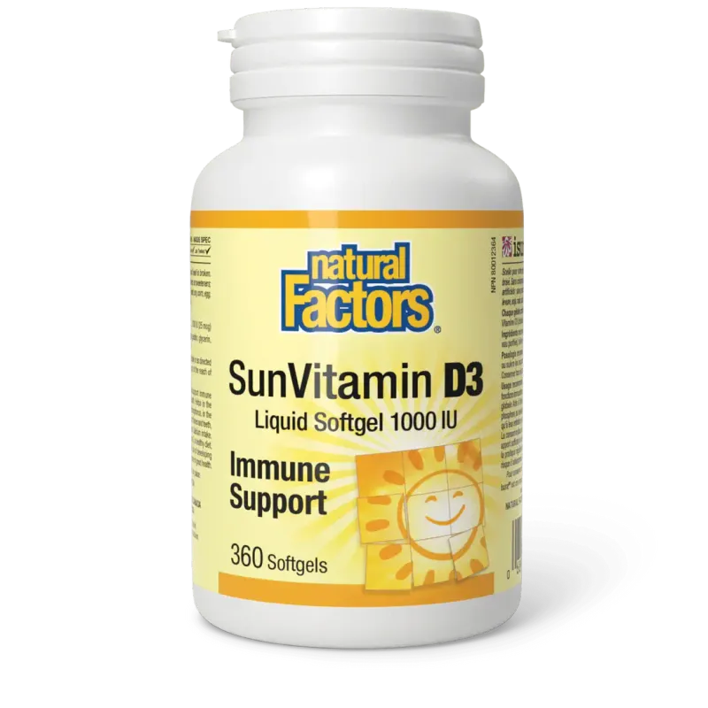NATURAL FACTORS VITAMIN D3 1000IU 360 SOFTGELS