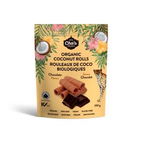 CHA'S ORGANICS - ORGANIC COCONUT ROLLS - CHOCOLATE FLAVOUR 100G
