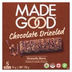 MADE GOOD CHOCOLATE DRIZZLED GRANOLA BARS -COOKIE CRUMBLE (5 BARS/24G)
