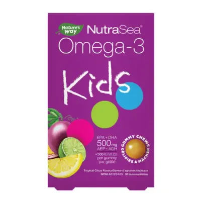NUTRASEA OMEGA 3 KIDS GUMMY CHEWS TROPICAL CITRUS 30 CHEWS
