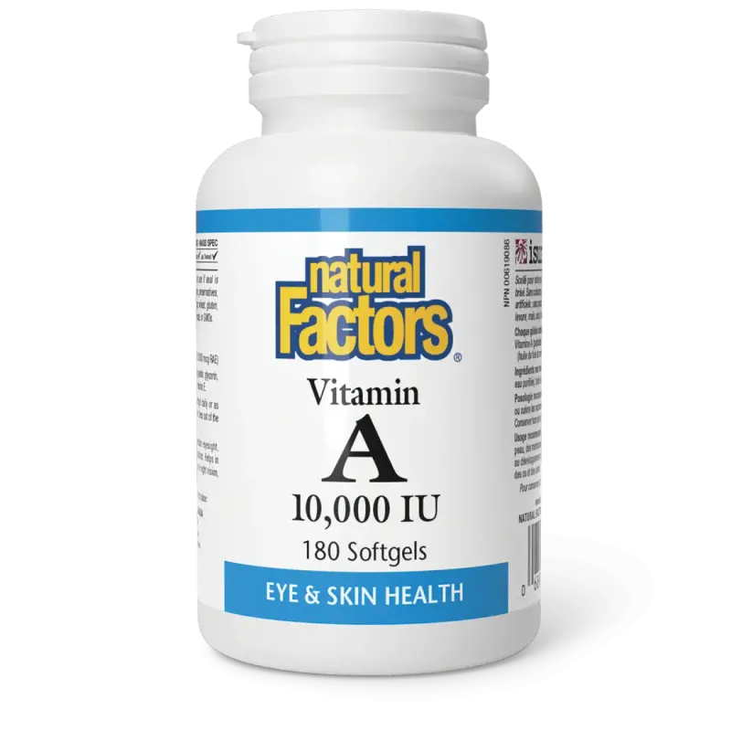 NATURAL FACTORS VITAMIN A 10, 000 IU 180 SOFTGELS