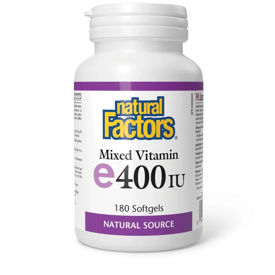 NATURAL FACTORS MIXED VITAMIN E 400IU 180SOFTGELS