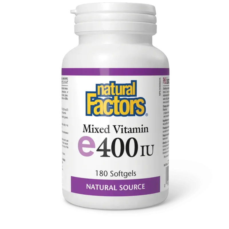 NATURAL FACTORS MIXED VITAMIN E 400IU 180SOFTGELS