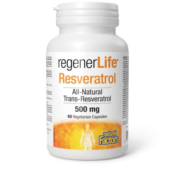 NATURAL FACTORS REGENERLIFE RESVERATROL 500MG 60 VEG CAPS