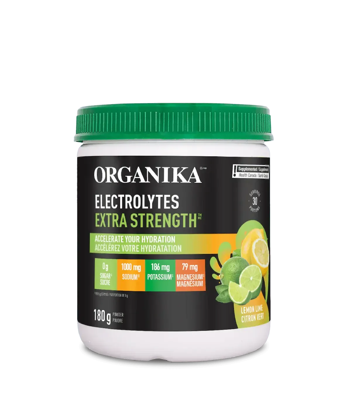ORGANIKA ELECTROLYTES EXTRA STRENGTH - LEMON LIME 180G