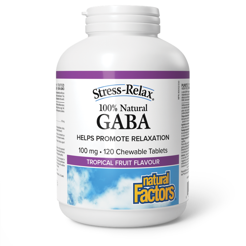 NATURAL FACTORS GABA TROPICAL FRUIT (100MG) 120 CHEWABLE TABS
