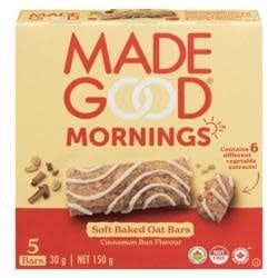 MADE GOOD MORNINGS SOFT BAKED OAT BARS -CINNAMON BUN (5 BARS/30G)