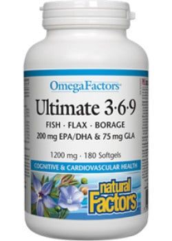 NATURAL FACTORS ULTIMATE 3 6 9 1200MG OMEGA FACTORS 90 SOFT GELS