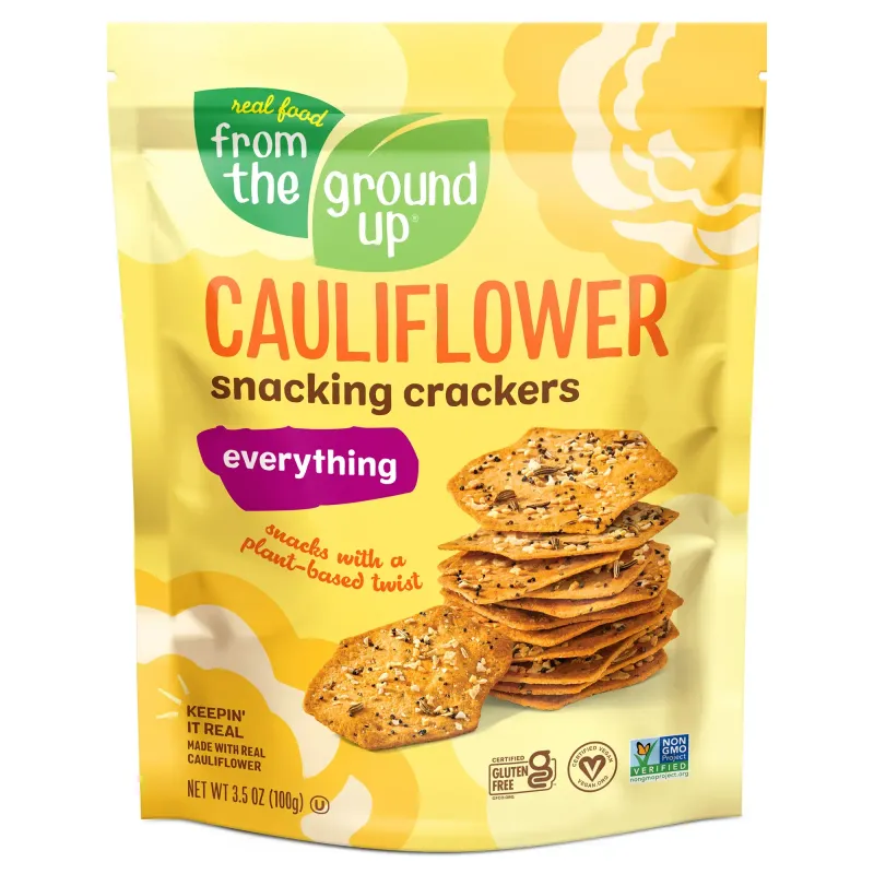 GROUND UP CAULIFLOWER CRACKERS - EVERYTHING 3.5OZ