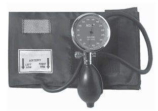 ALMEDIC NOVA PALM MODEL ANEROID BLOOD PRESSURE UNIT WITH LARGE DIAL BLUE NYLON CUFF, ADULT (14-4500)